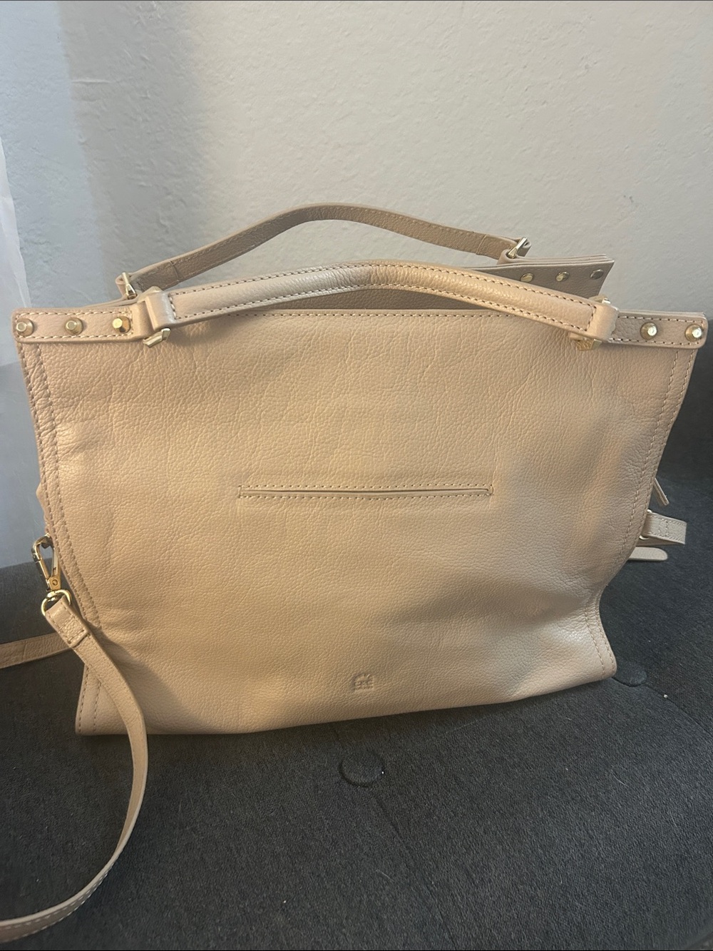 C&C California Beige Leather Crossbody Tote - Picture 3 of 8